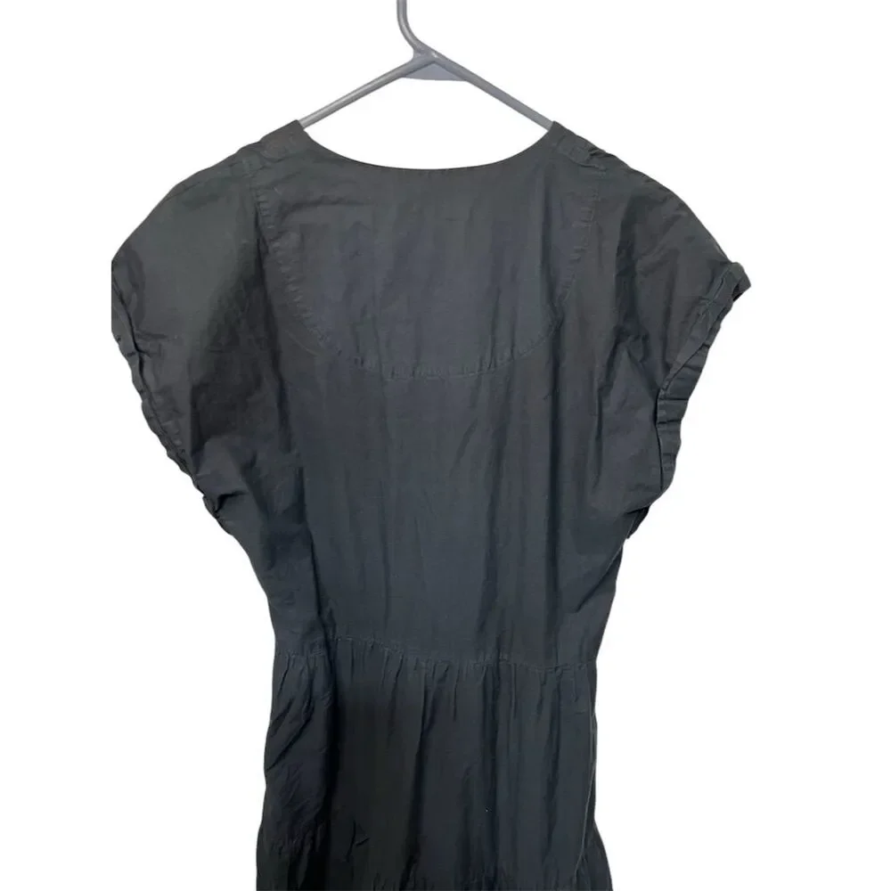 Abercrombie & Fitch Women's Black Tiered Midi Dress Size S Casual